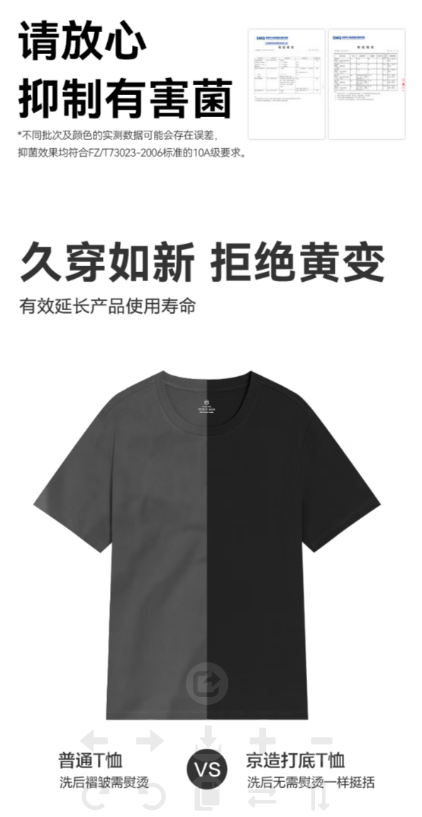 万能打底 可穿四季!京东京造T恤半价清仓:19.9元到手