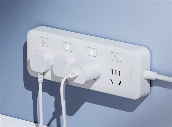 多孔位+独立开关：大牌德力西1米3插位插板12.41元好价