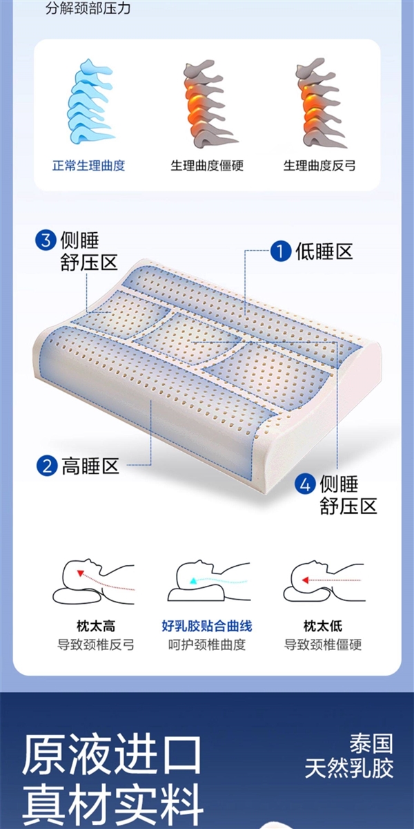 93%天然乳胶!网易严选乳胶枕52.2元国补探新低