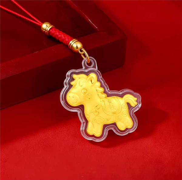 “马”上有钱：金六福吉祥生肖金片挂件9.9元官方发车（立减百元）