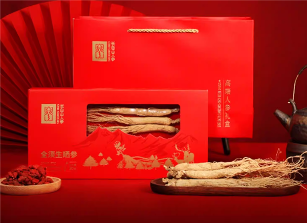 粗壮均匀有光泽：长白山全须红参/生晒参4盒99元 赠2礼袋