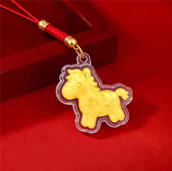 马上有钱:金六福吉祥生肖金片挂件9.9元官方发车