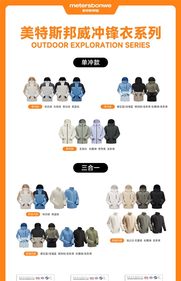 破冰新低！美特斯邦威暴雨级冲锋衣1折清仓：券后仅65元