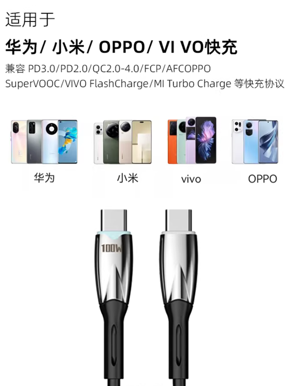 喜美诺60W快充C-C数据线7.6元大促 原价29.9