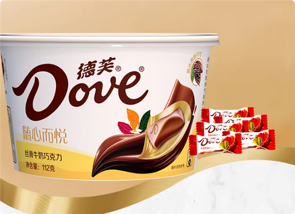 德芙香浓黑巧+丝滑巧克力2碗大促21元：商超35元