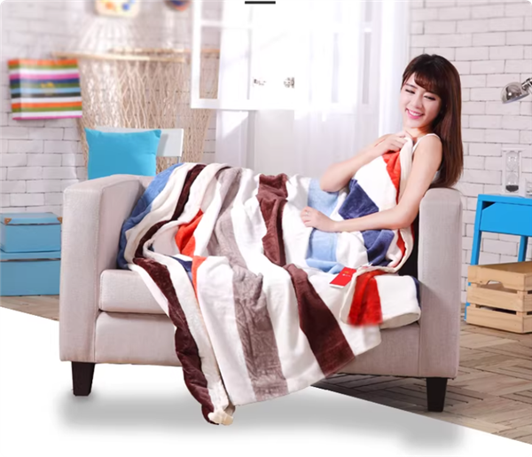 空调房午休绝配:玉沙法兰绒小毛毯7.5元2条大促
