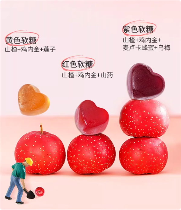 酸甜Q弹 江中山楂鸡内金莲子山药软糖1盒30颗9.9元