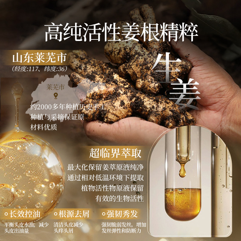 霸王生姜防断发强韧丰盈洗发水控油蓬松柔顺去屑止痒洗发露洗头膏