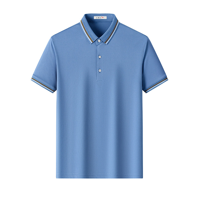 红蜻蜓男装夏季新款冰丝短袖t恤亲肤透气中年男士浅色内搭Polo衫