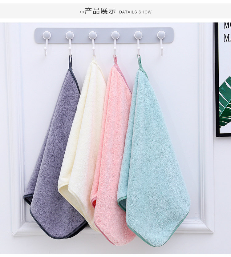 斜月三星珊瑚绒毛巾比纯棉柔软吸水速干柔软舒适亲肤