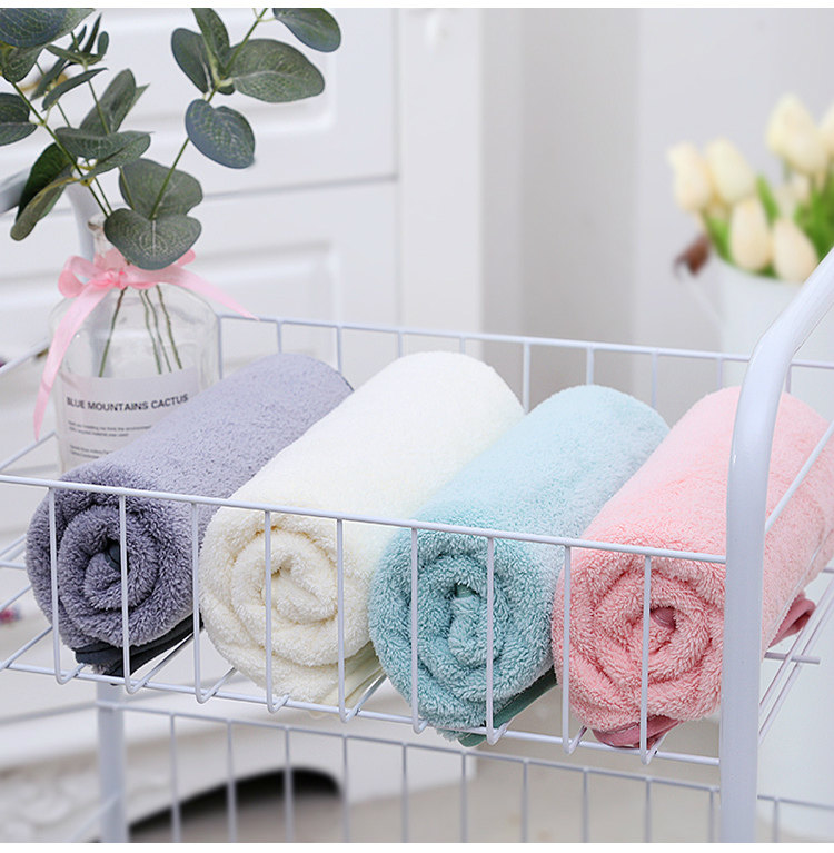 斜月三星珊瑚绒毛巾比纯棉柔软吸水速干柔软舒适亲肤