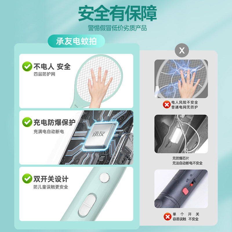 电蚊拍充电式家用强电压密网锂电轻便灭蚊器蚊虫苍蝇神器2026新款