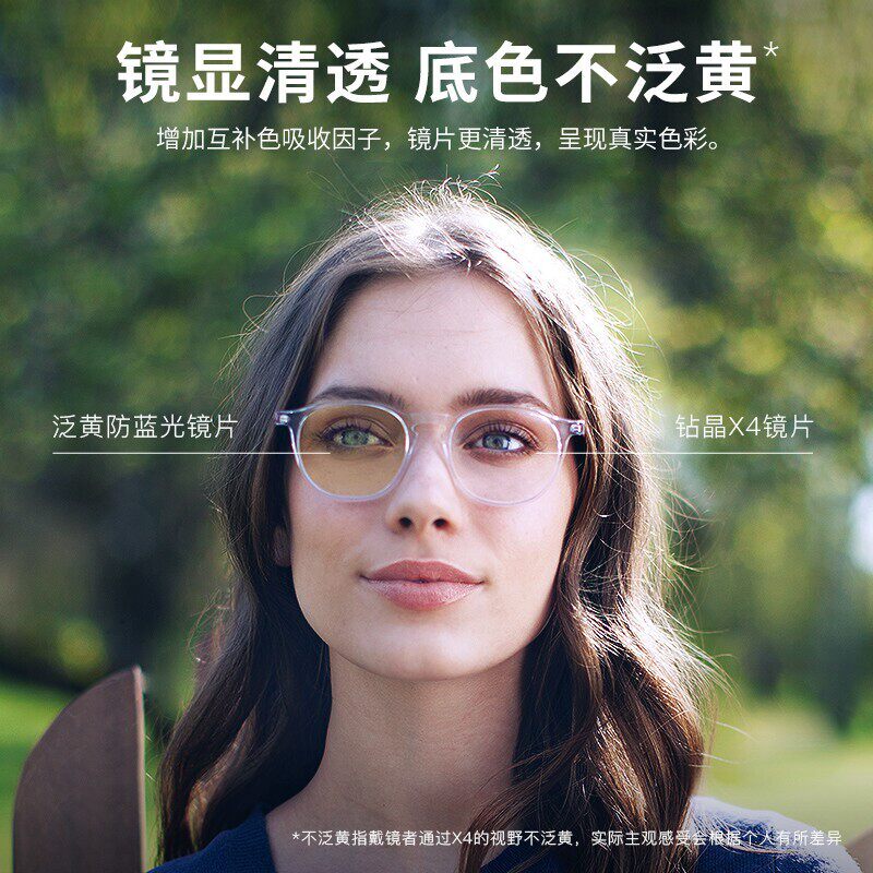 【线上X4】依视路钻晶X4防蓝光非球面近视眼镜1.60超薄配镜官旗