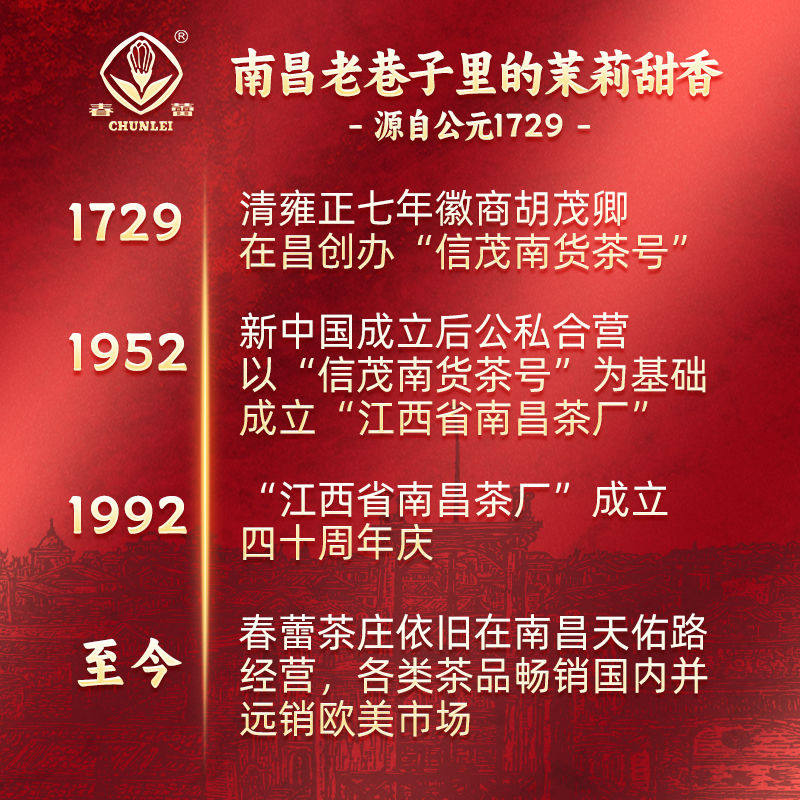 春蕾浓香型特级茉莉花茶绿茶叶耐泡自饮口粮茶江西老字号200g罐装