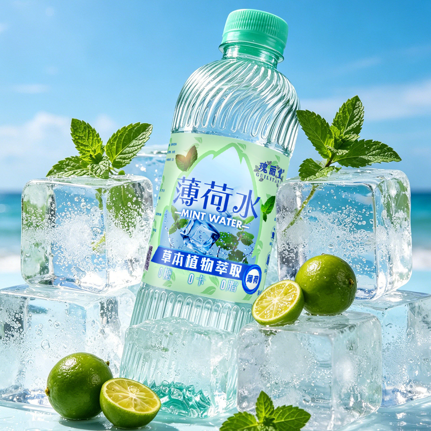 瑰丽堂薄荷水500ml*8瓶清凉食用级饮料品冷藏天然云南夏天