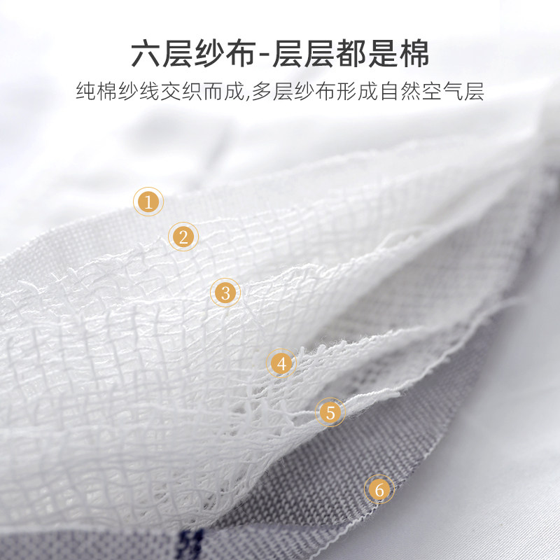 2026新款夏日系a类一等品100%全棉纯棉纱布大号枕头巾一对装50*80