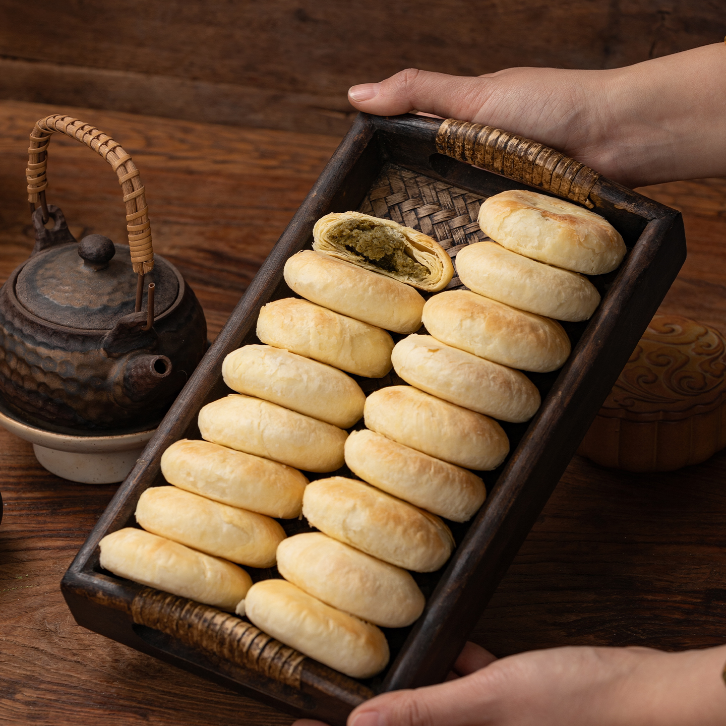 杨先生茉莉龙井茶酥传统糕点小吃杭州特产下午茶点心零食苏式月饼