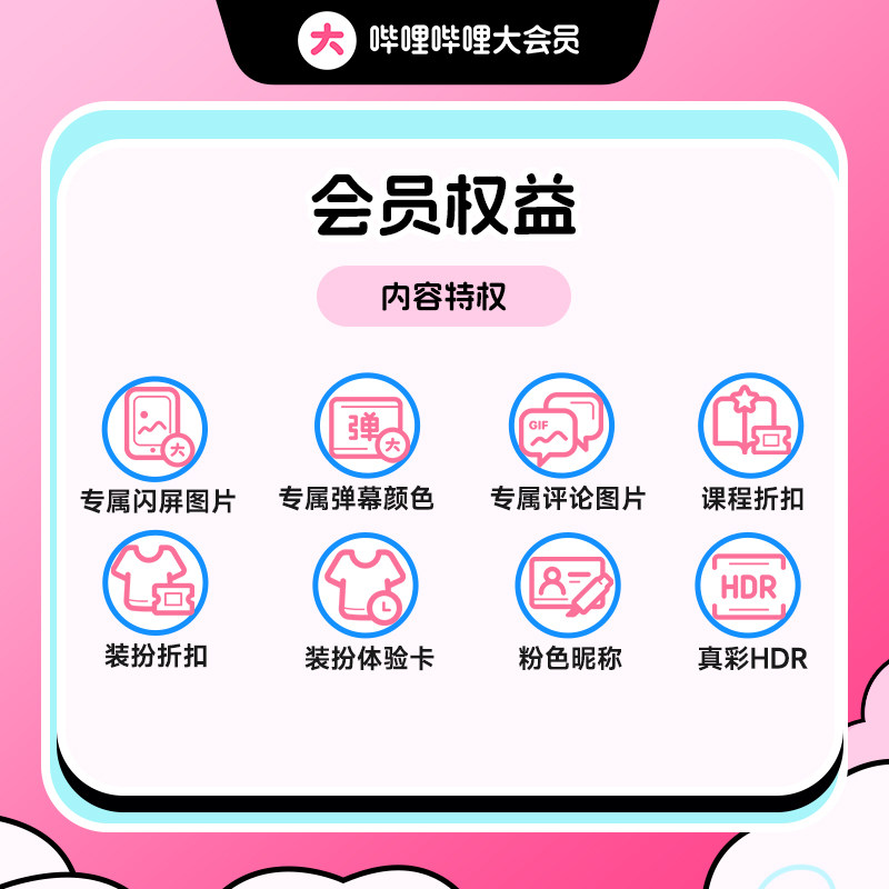 【送升级月卡】哔哩哔哩大会员12个月B站会员年卡凡人修仙传动漫