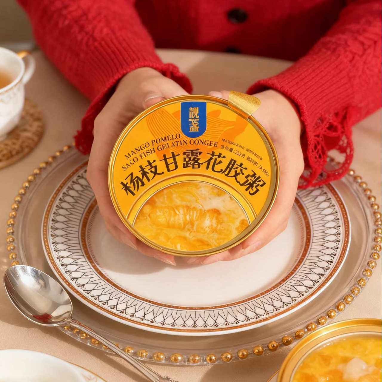 靓盏杨枝甘露花胶粥早餐速食杨枝甘露即食八宝粥节日送礼礼盒装