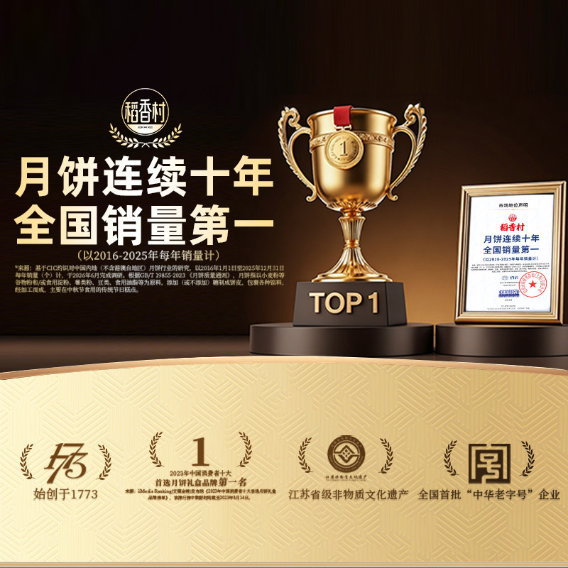 稻香村月饼礼盒装送礼优选多口味蛋黄莲蓉送长辈团购传统五仁送礼
