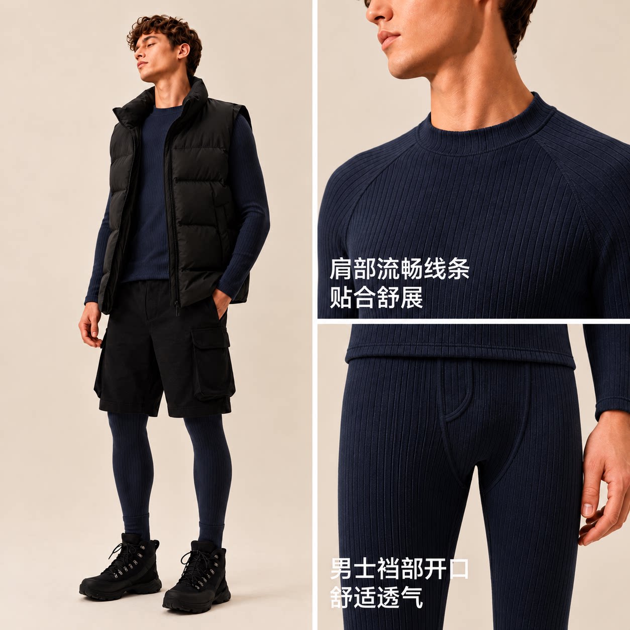 男士发热保暖内衣套装10A抗菌秋衣秋裤抗菌防寒加厚男士秋冬打底