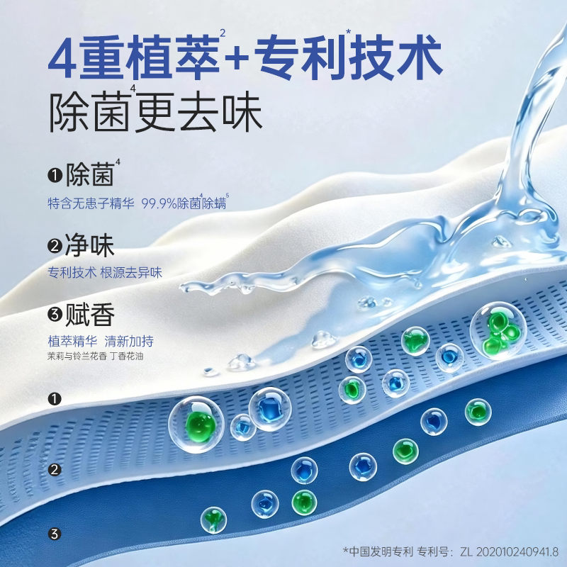 【淘秒】立白除菌净护洗衣液柔顺去渍防发黄茉莉香除菌除螨易漂洗